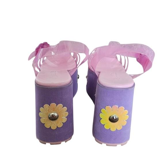 Sugar Thrillz Platform Pushin Daisies Jelly Sandals Shoes Size 7 - Picture 8 of 8